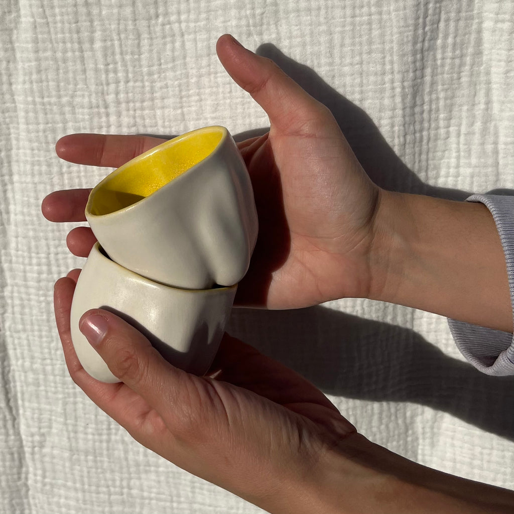 Ceramic Pepper drinking cups in a set of 2